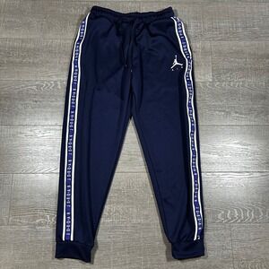 Jordan Brand Navy Blue Track Pants Mens Size L Air Jordan Logo Taping
